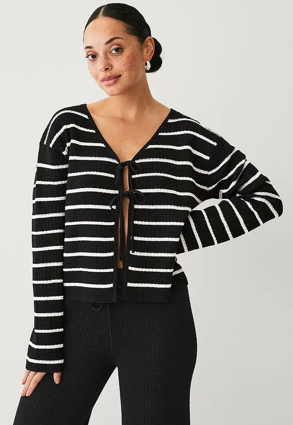 Ellos Collection - Stickad cardigan - Svart