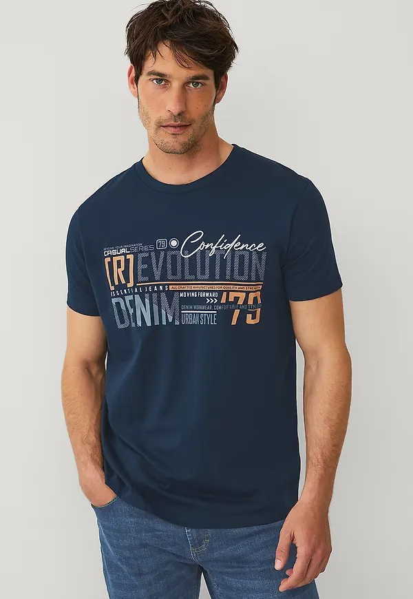 Ellos Collection - T-shirt Med Tryck - Blå