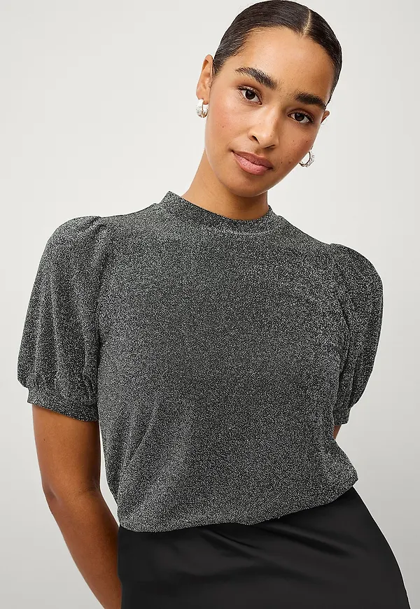Ellos Collection - Glittrig topp - Silver