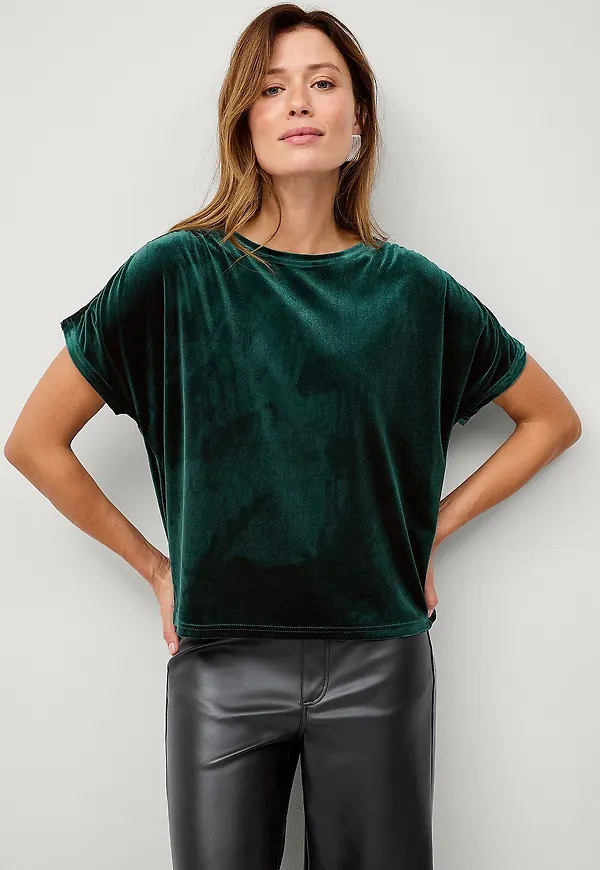 Ellos Collection - Topp i velour - Grön