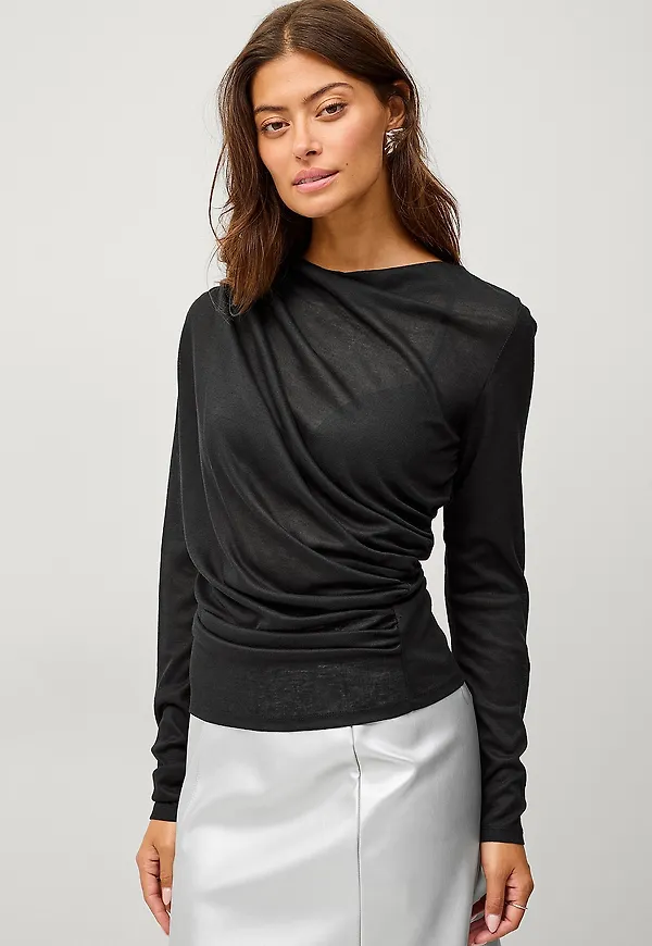 Ellos Collection - Topp med drapering - Svart