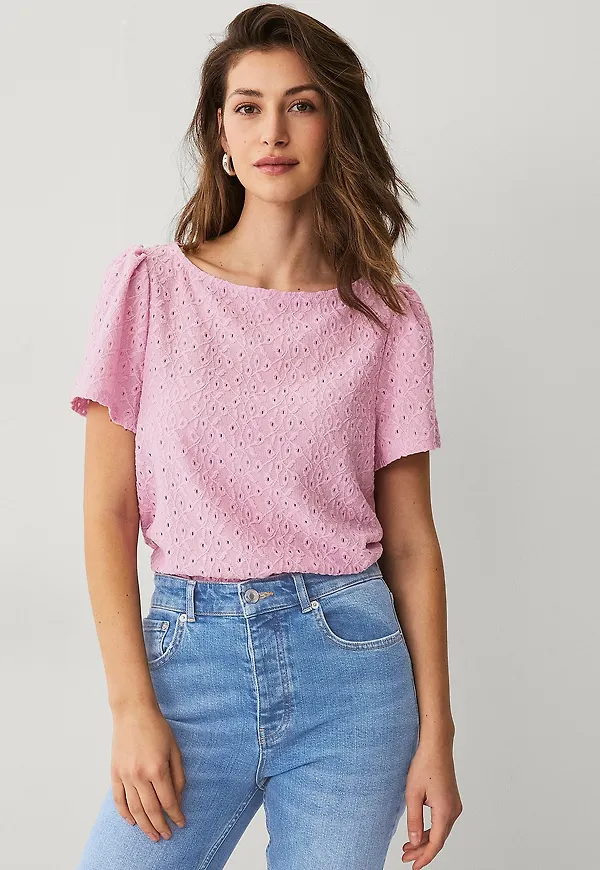 Ellos Collection - Topp Med Struktur - Rosa