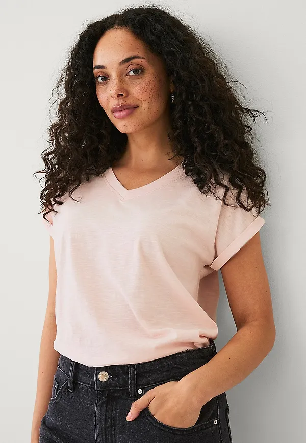Ellos Collection - Topp med v-hals - Rosa