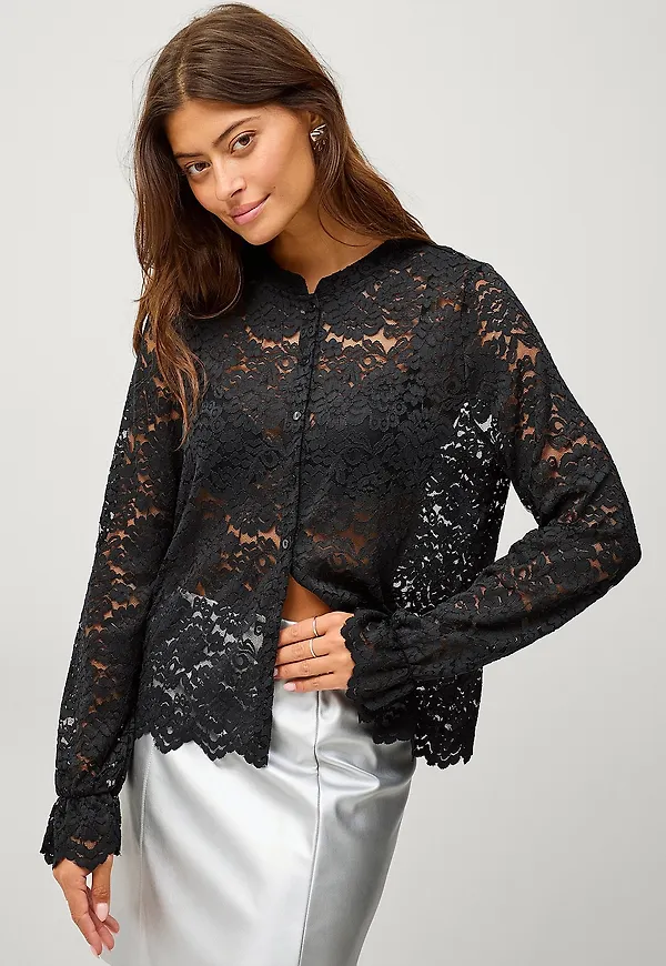 Ellos Collection - Topp i spets - Svart