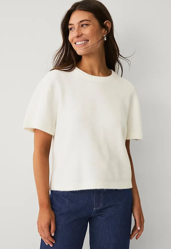 Ellos Collection - Finstickad topp - Natur