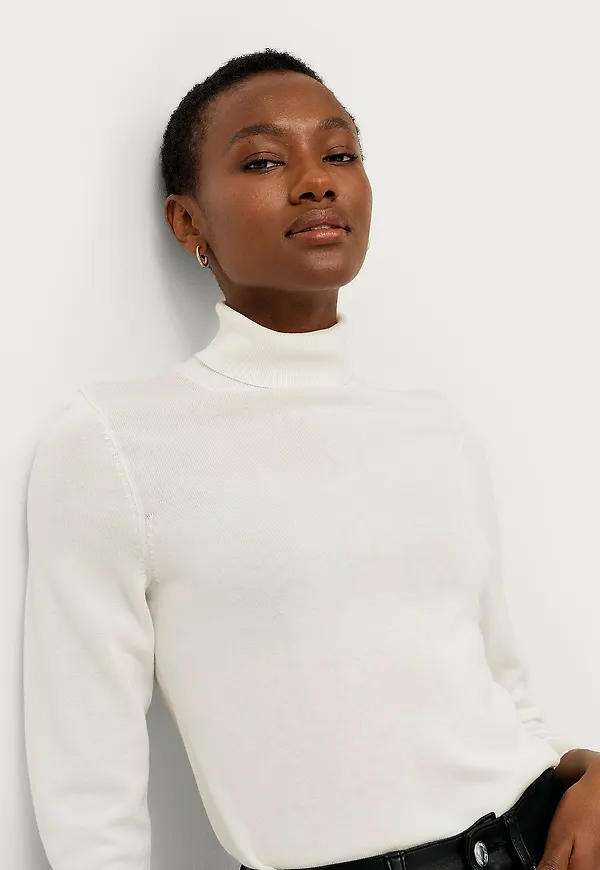 Ellos Collection - Tröja Clara Rollerneck - Vit