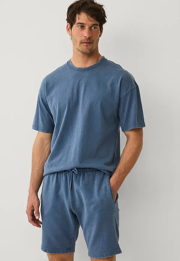 Ellos Collection - Tvättade sweatshorts - Blå