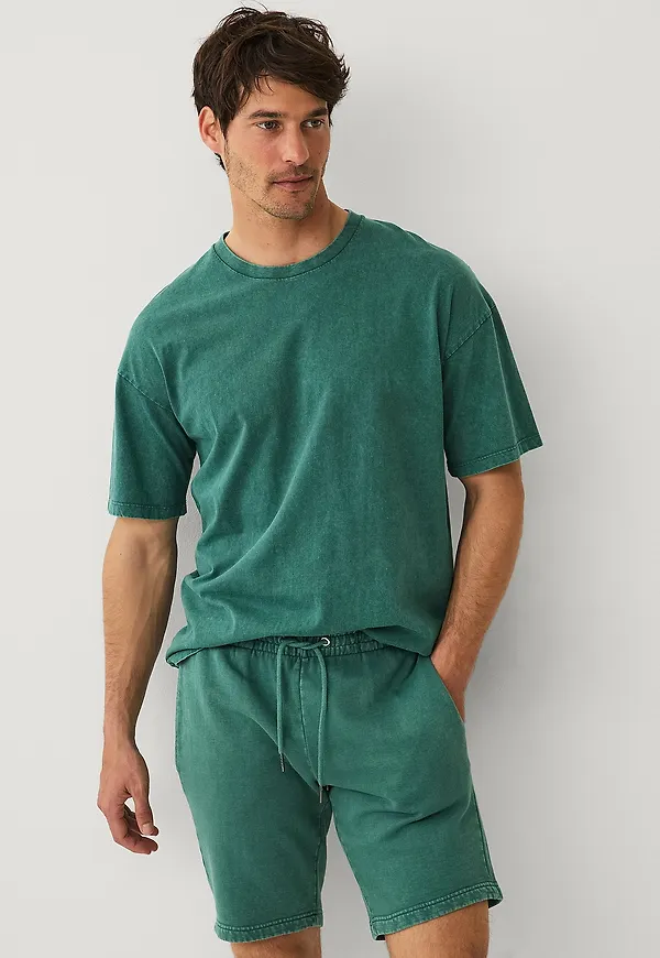 Ellos Collection - Tvättade sweatshorts - Grön