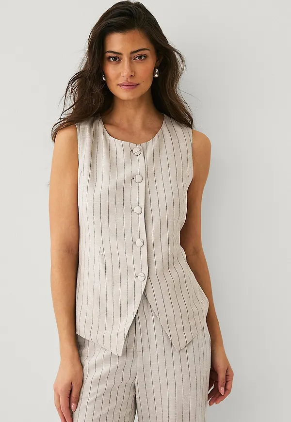 Ellos Collection - Väst i linnemix - Beige