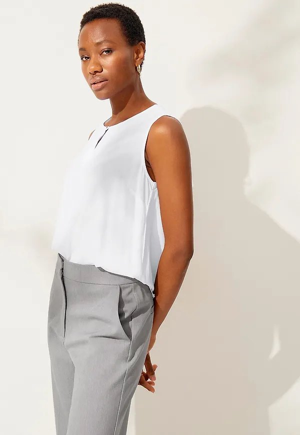 Ellos Collection - Ärmlös viskosblus - Vit