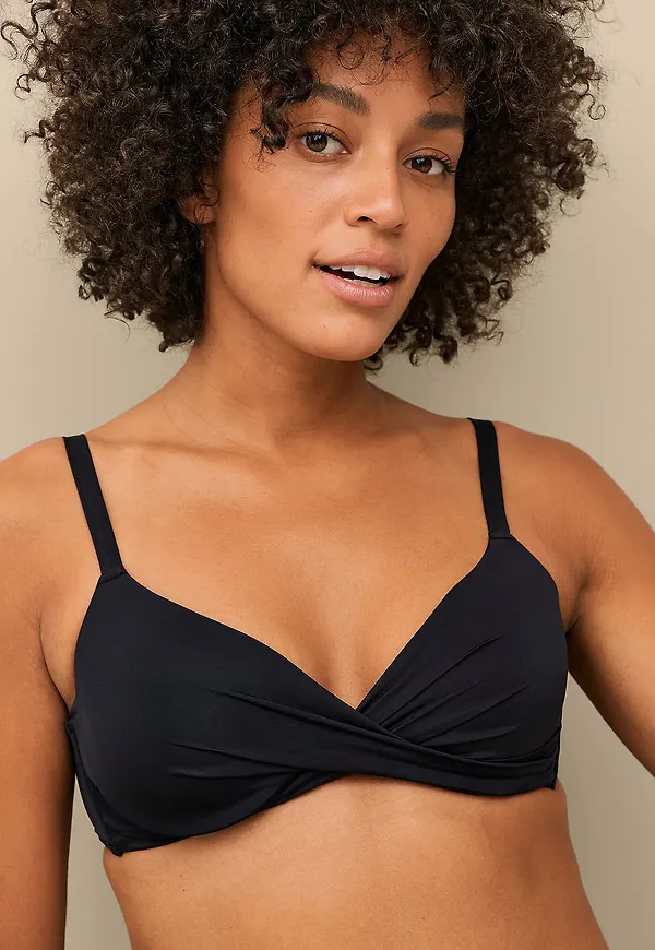 Ellos Collection - Bikini-bh med drapering - Svart