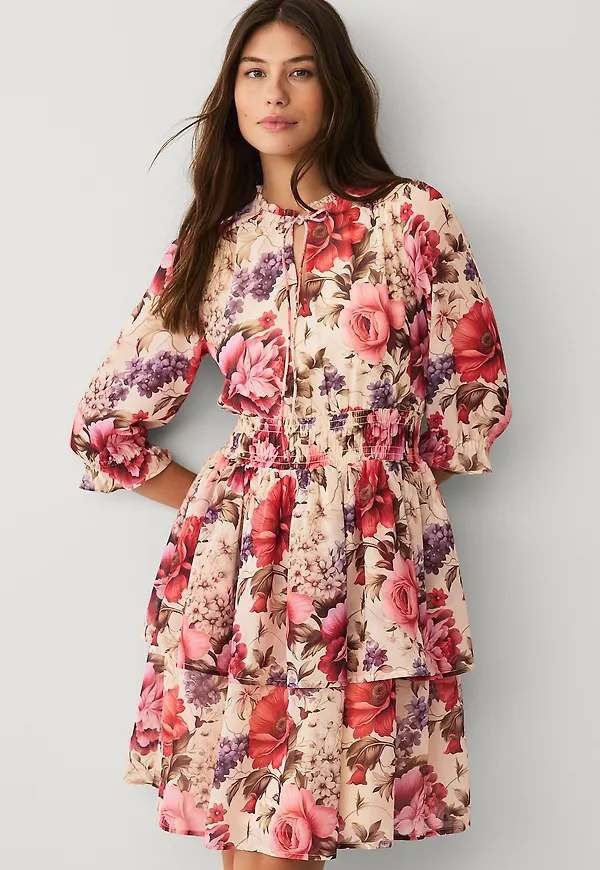 Ellos Collection - Blommig smockklänning - Flerfärgad