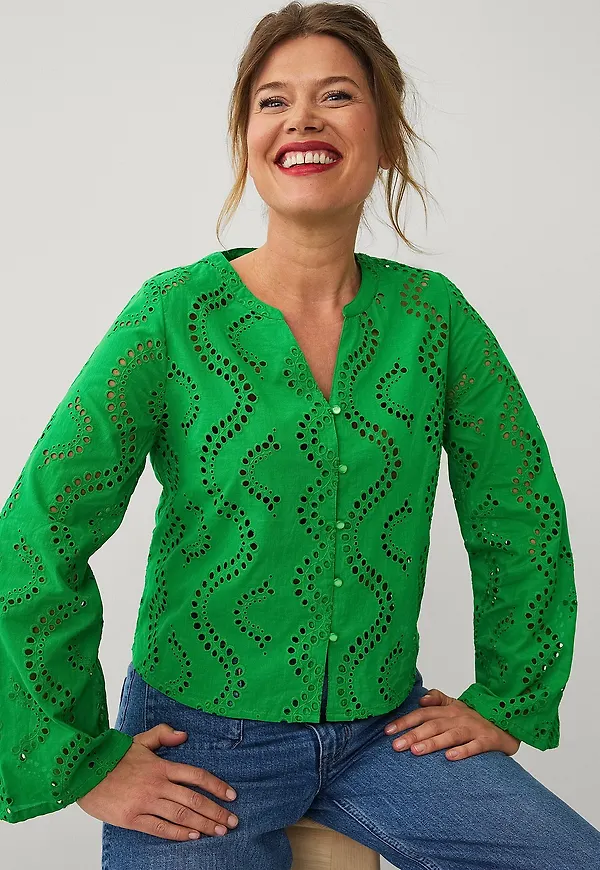 Ellos Collection - Blus Basil - Grön