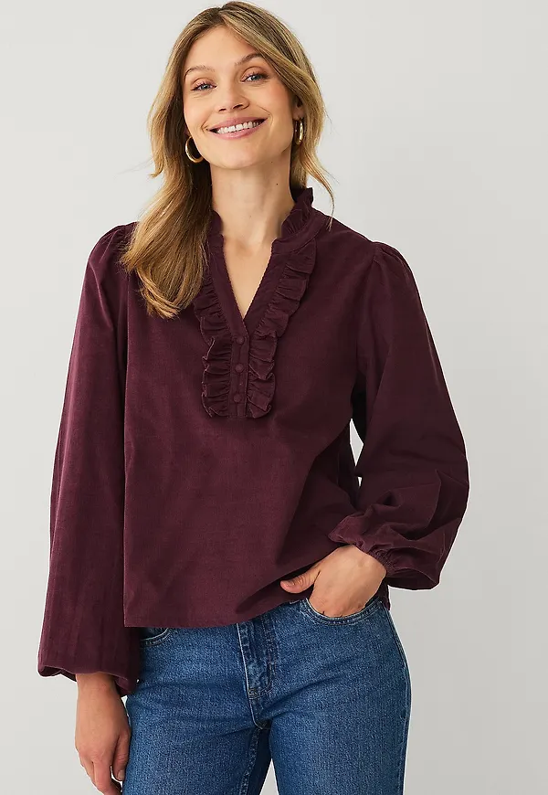 Ellos Collection - Blus i manchester - Röd