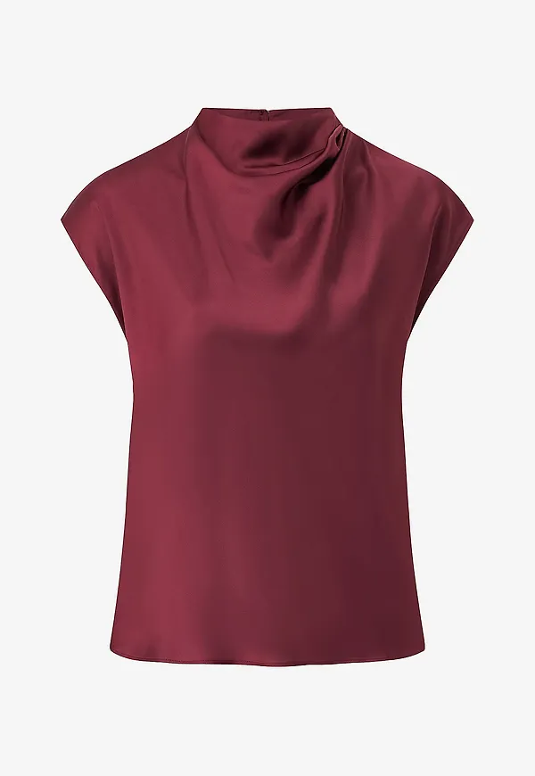 Ellos Collection - Blus i satin - Röd