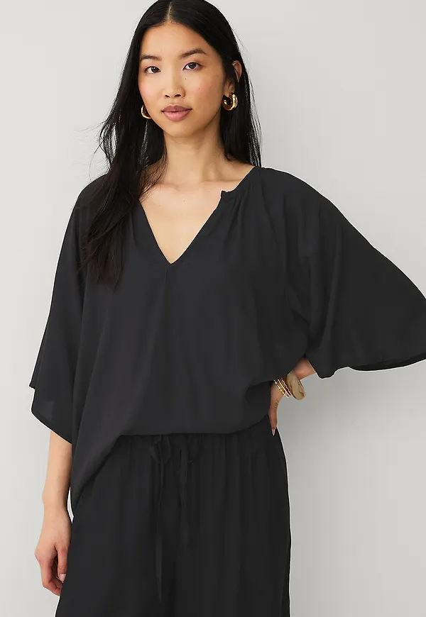 Ellos Collection - Blus i viskos - Svart