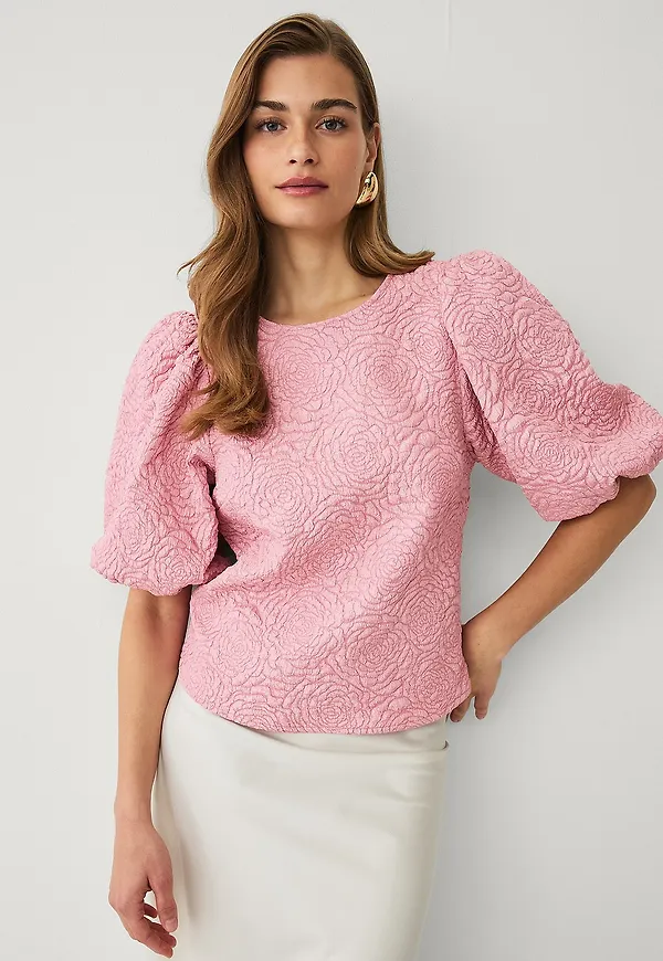 Ellos Collection - Blus med ballongärmar - Rosa