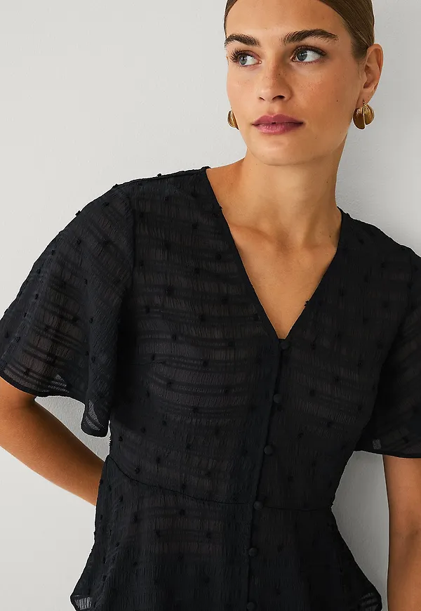 Ellos Collection - Blus med knappar - Svart