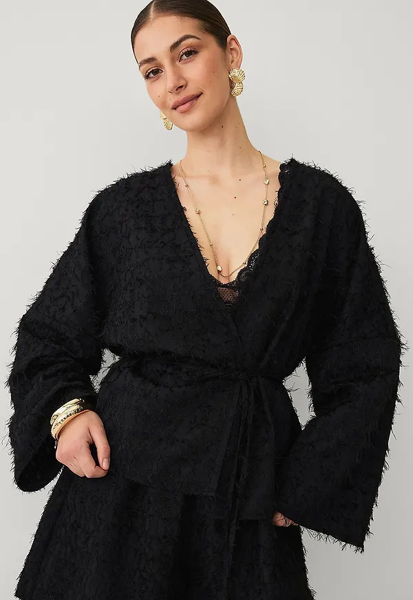 Ellos Collection - Blus med knytband - Svart