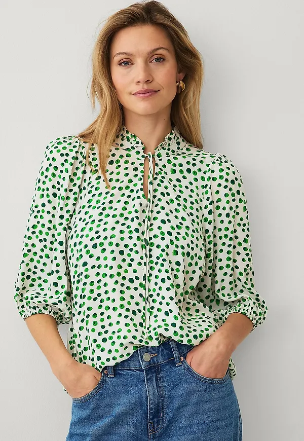 Ellos Collection - Blus med knytband - Vit