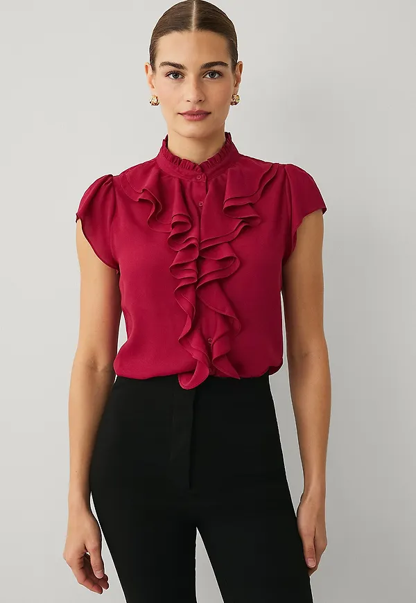 Ellos Collection - Blus med korta ärmar - Röd