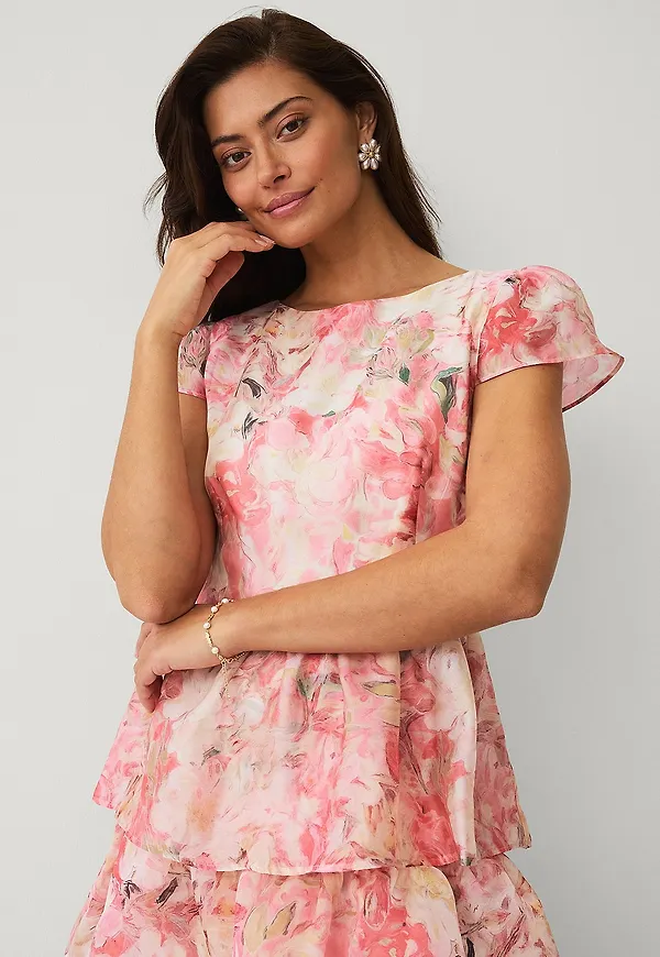 Ellos Collection - Blus med peplum - Rosa