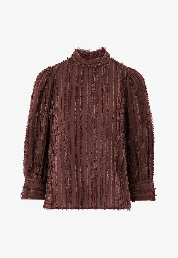 Ellos Collection - Blus med puffärmar - Brun