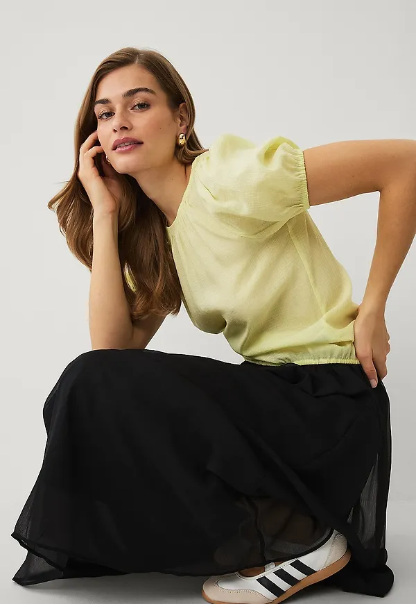 Ellos Collection - Blus med puffärmar - Gul