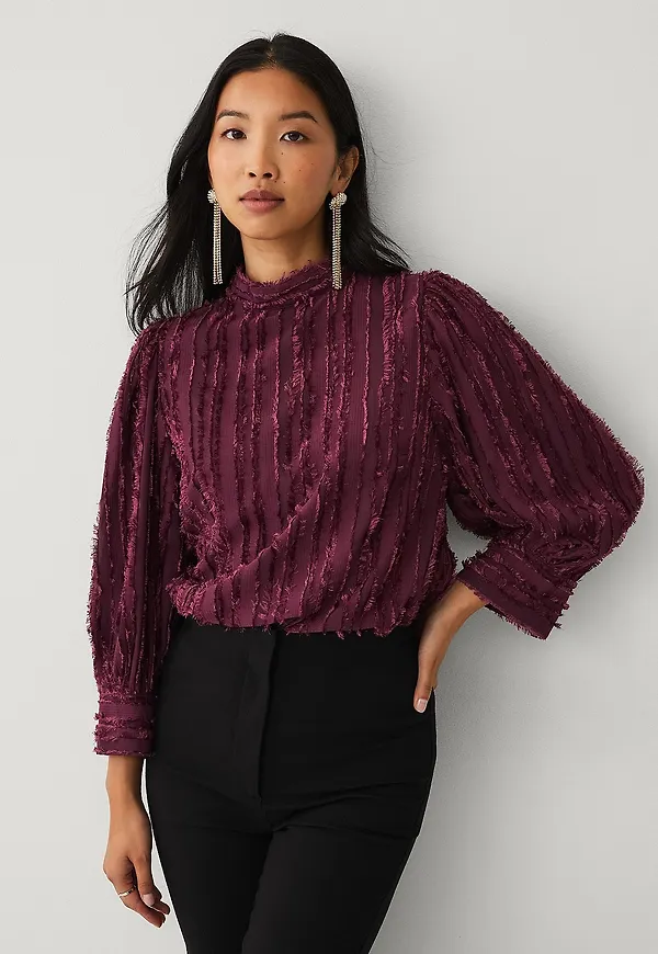 Ellos Collection - Blus med puffärmar - Röd