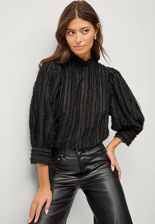 Ellos Collection - Blus med puffärmar - Svart