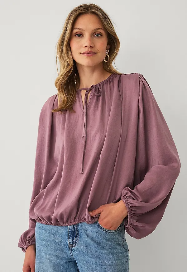 Ellos Collection - Blus med rynkdetaljer - Lila