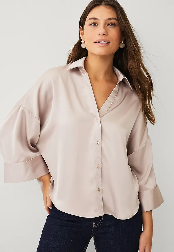 Ellos Collection - Blus med vida ärmar - Beige