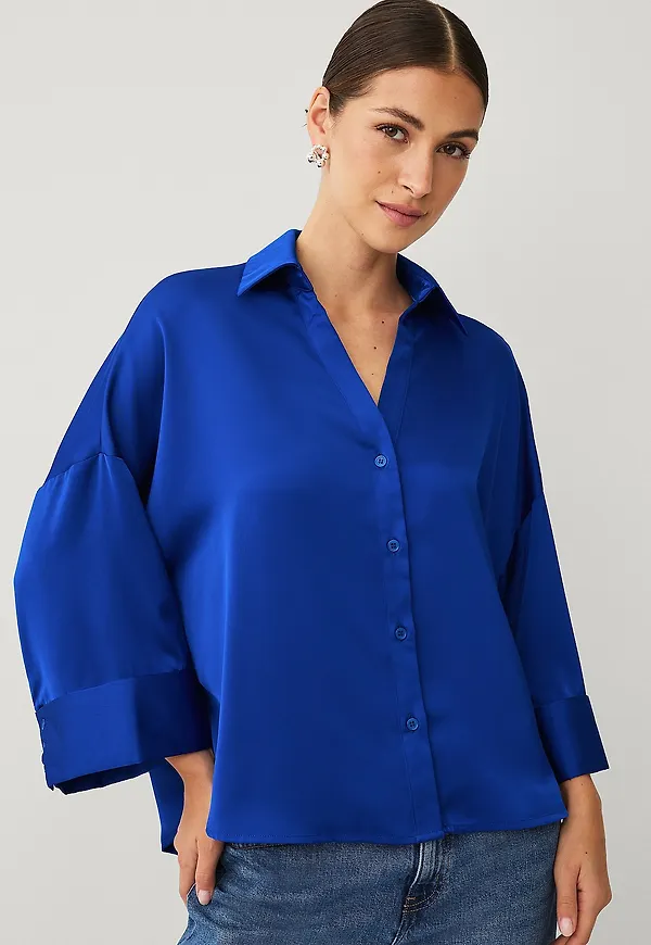 Ellos Collection - Blus med vida ärmar - Blå