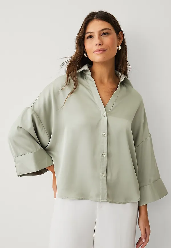 Ellos Collection - Blus med vida ärmar - Grön