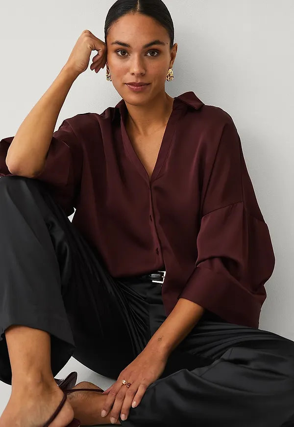 Ellos Collection - Blus med vida ärmar - Röd