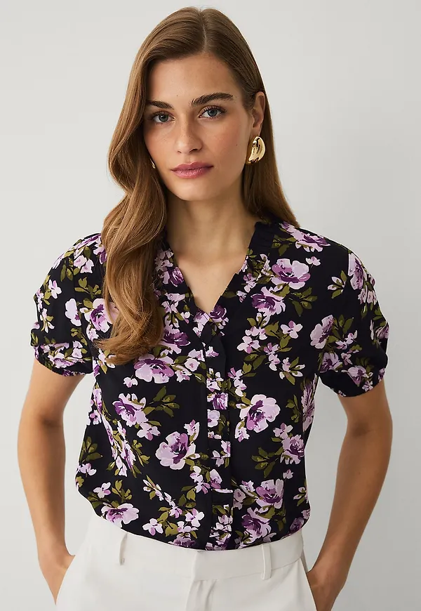 Ellos Collection - Blus med volang - Svart