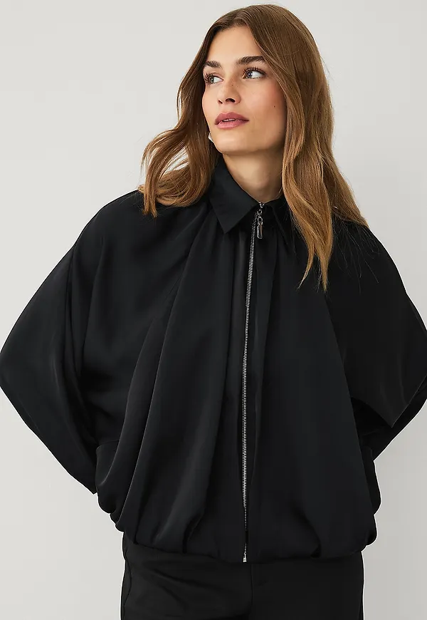 Ellos Collection - Blusjacka i satin - Svart