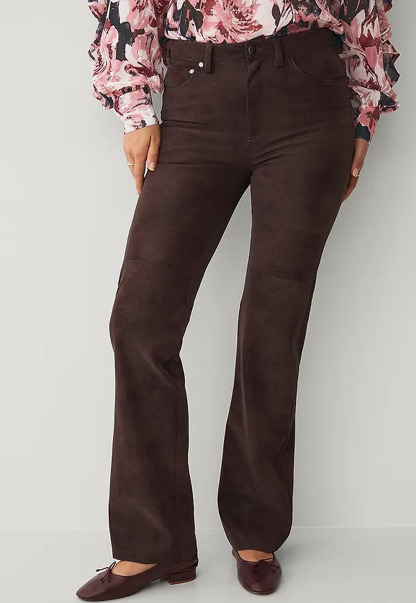 Ellos Collection - Byxor i mockaimitation - Brun