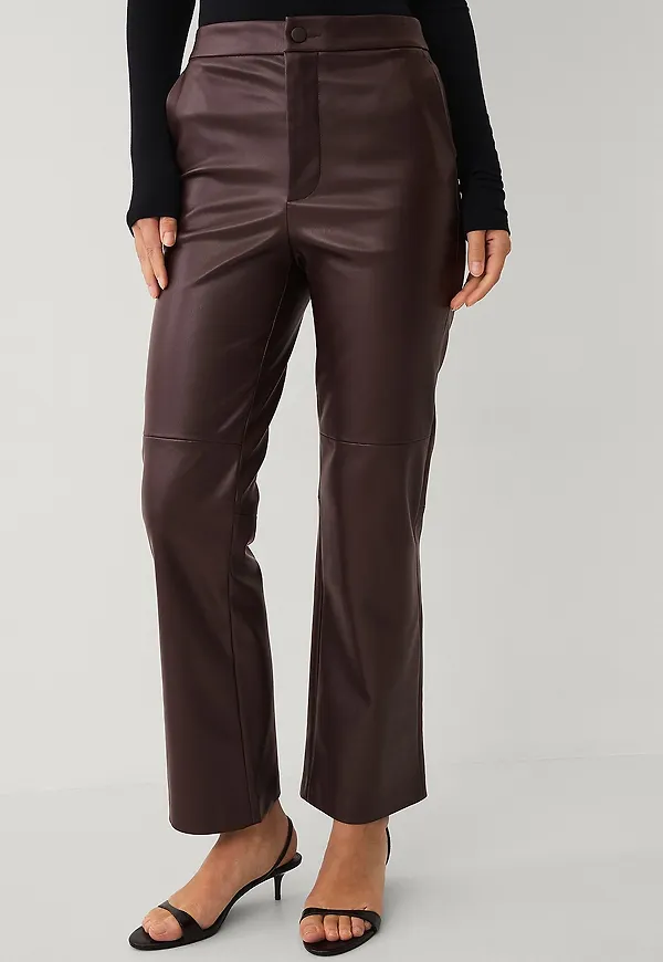 Ellos Collection - Byxor i PU - Brun