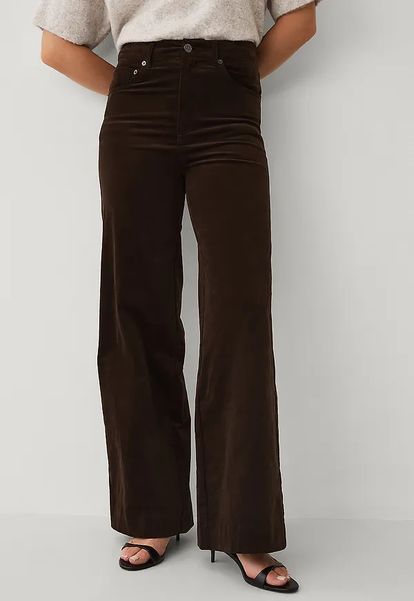 Ellos Collection - Byxor i sammet - Brun