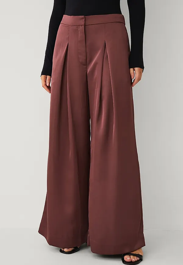 Ellos Collection - Byxor i satin - Brun