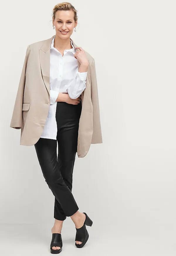 Ellos Collection - Byxor Mirella PU - Svart