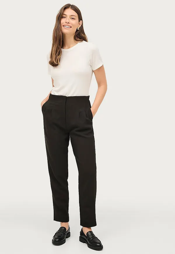 Ellos Collection - Avsmalnande byxor med stretch - Svart