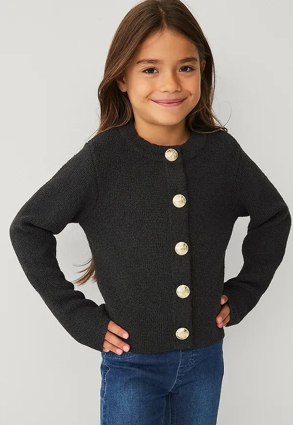 Ellos Collection - Cardigan med guldfärgade knappar - Svart