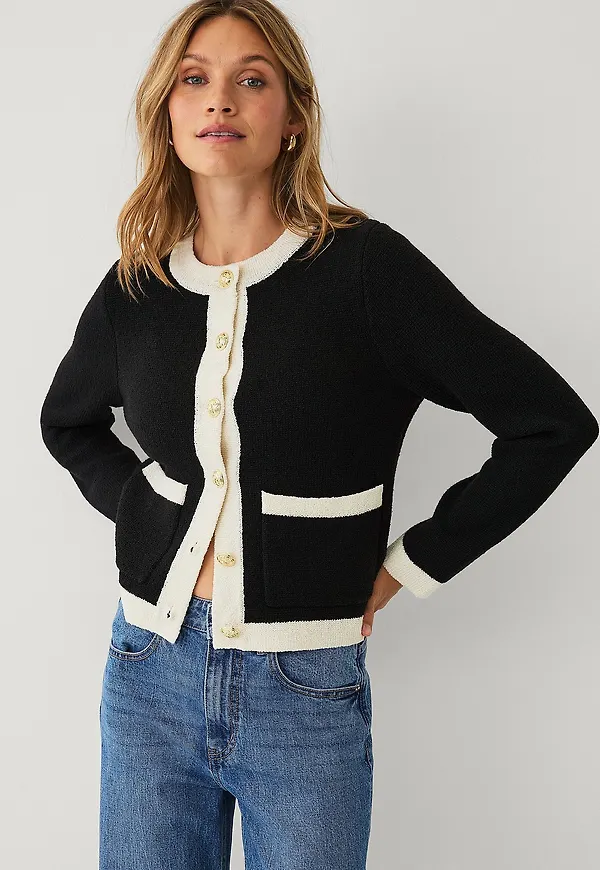 Ellos Collection - Cardigan med guldfärgade knappar - Svart
