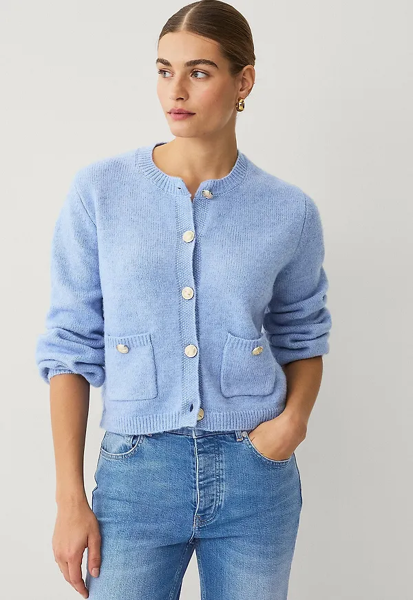 Ellos Collection - Cardigan med guldknappar - Blå