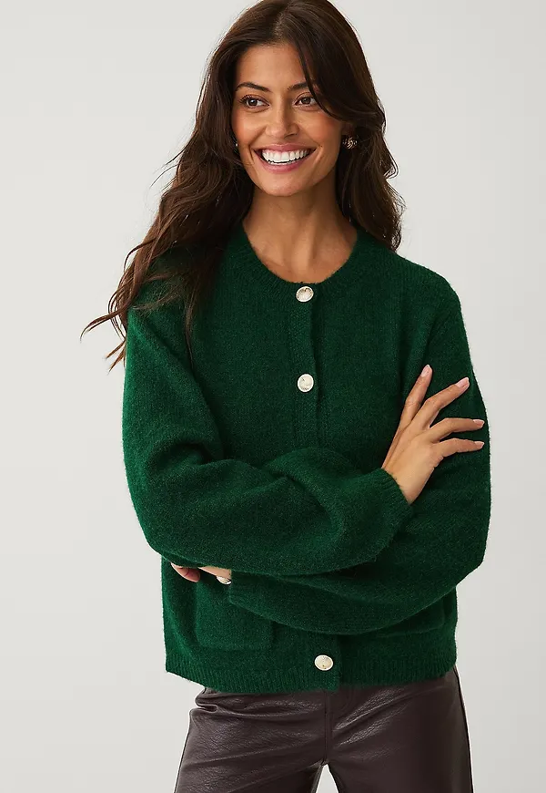 Ellos Collection - Cardigan med guldknappar - Grön