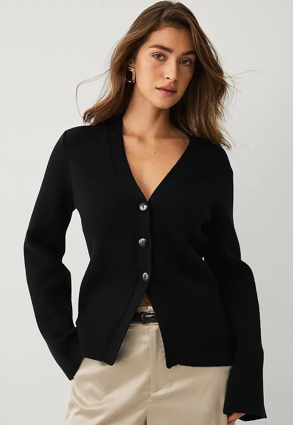 Ellos Collection - Cardigan med knappar - Svart