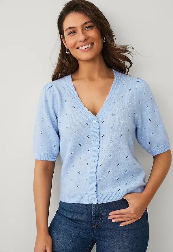 Ellos Collection - Cardigan med puffärmar - Blå