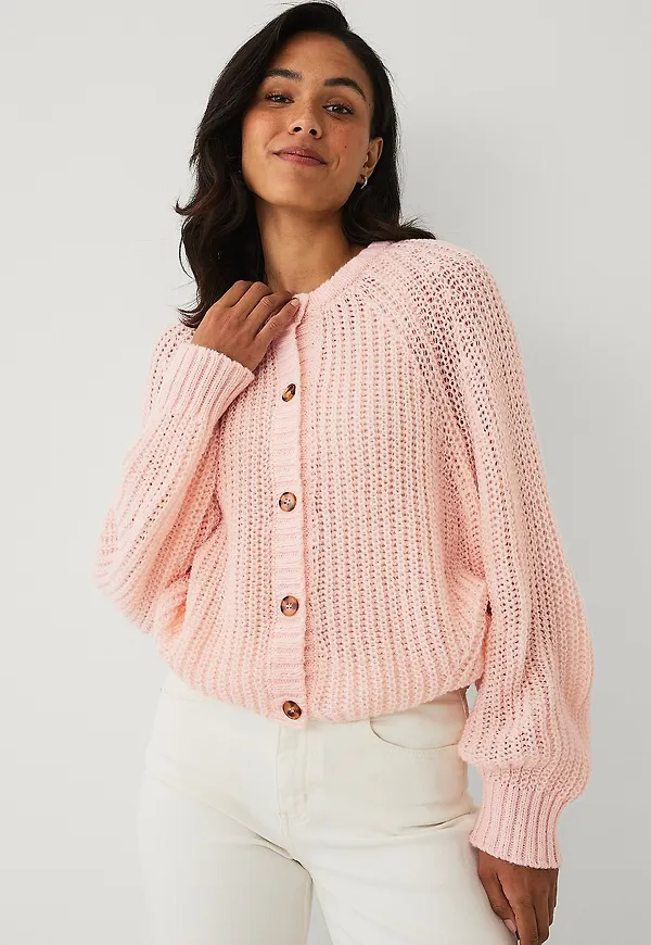 Ellos Collection - Cardigan med raglanärmar - Rosa